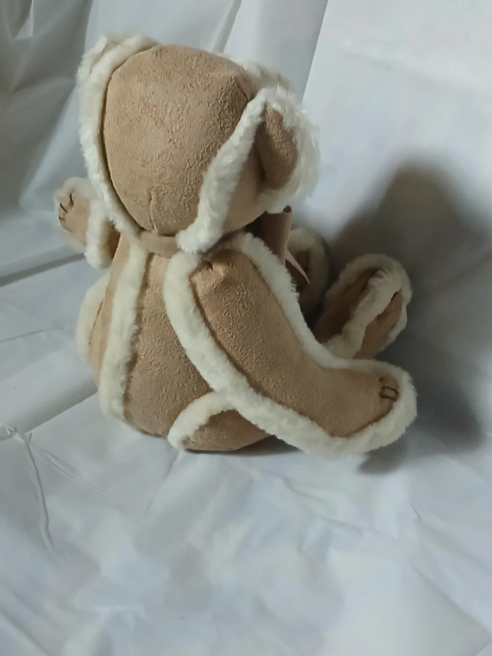 Bath & Body Works Beige and Cream Plush Teddy Bear with Bow